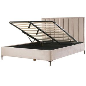 Beliani POSTEL s úložným prostorem 180/200 cm Taupe Sezanne obraz