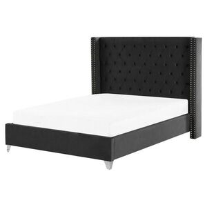 Beliani ČALOUNĚNÁ POSTEL 160/200 cm Černá Lubbon obraz
