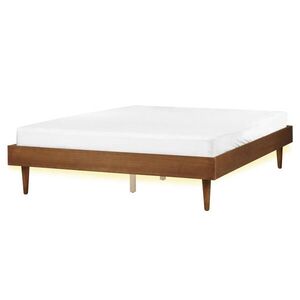 Beliani POSTEL s LED 160/200 cm MDF deska Hnědá Toucy obraz
