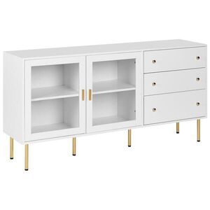 Beliani SIDEBOARD se skleněnými dveřmi 160 cm Bílý Milora obraz