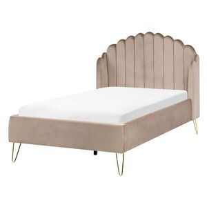 Beliani POSTEL s roštem 120/200 cm Taupe Ambillou obraz