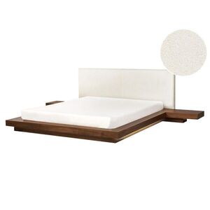 Beliani POSTEL s LED 160/200 cm MDF deska Hnědá Zen obraz
