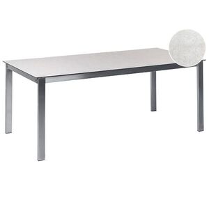 Beliani ZAHRADNÍ STŮL Keramika-sklo bílý 180/90 cm Cosoleto obraz