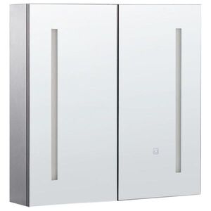 Beliani KOUPELNOVÁ ZRCADLOVÁ SKŘÍŇKA LED 60/60 cm Černá Chabunco obraz