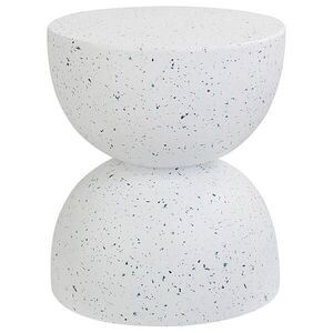 Beliani PŘÍSTAVNÝ STOLEK Beton bílý Terrazzo Look kulatý 40 cm Caoria obraz