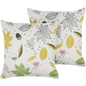 Beliani DEKORATIVNÍ POLŠTÁŘ sada 2 ks Krémově bílý 45/45 cm Mullein obraz