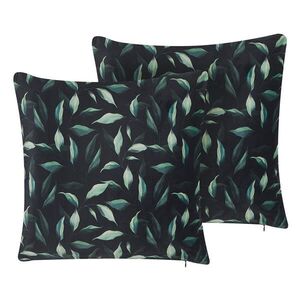 Beliani DEKORATIVNÍ POLŠTÁŘ sada 2 ks Zelený 45/45 cm Toadflax obraz