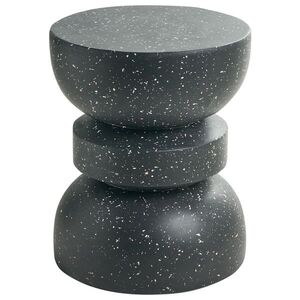 Beliani PŘÍSTAVNÝ STOLEK 37/37 cm Terrazzo Look Terrazzo Černý Faliro obraz