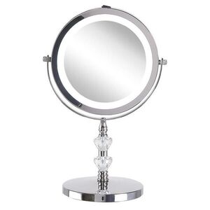 Beliani KOSMETICKÉ ZRCADLO stříbrné s LED osvětlením 20 cm Laon obraz