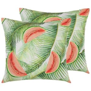Beliani ZAHRADNÍ POLŠTÁŘ sada 2 ks Melonen-Motiv barevný 45/45 cm Lovoleto obraz