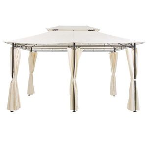 Beliani ZAHRADNÍ PAVILON Ocel béžový/černý obdélníkový 300/400 cm Colos obraz