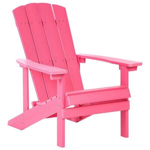 Beliani ZAHRADNÍ ŽIDLE Dřevěný kompozit Růžová Adirondack obraz