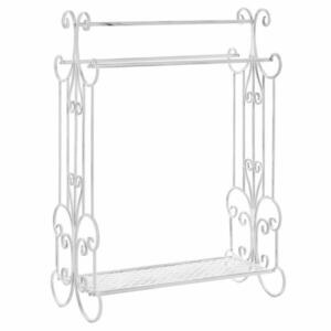 Beliani STOJAN NA RUČNÍKY Antik Look bílý 60 x 90 cm Gladis obraz