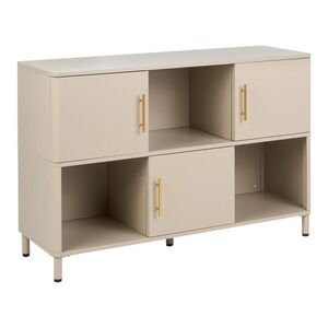 Beliani SIDEBOARD se 3 dveřmi Kov Béžový Ombura obraz