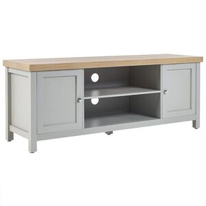 Beliani TV STOLEK Šedý HAMP 39/130/51 cm obraz
