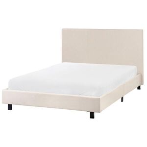 Beliani POSTEL s roštem 120/200 cm Látka Béžová Albi obraz