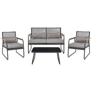 Beliani LOUNGE SEDACÍ SOUPRAVA SADA 4-místná Kov černá Pomonte obraz