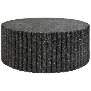 Beliani ZAHRADNÍ Přístavný stolek Beton Terrazzo Look černý kulatý 106 cm Pozza obraz