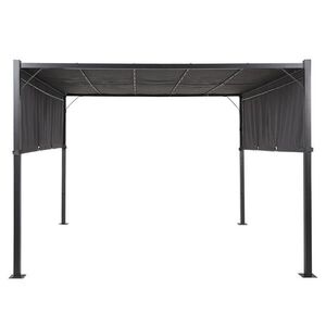 Beliani PERGOLA s LED osvětlením Ocel tmavě šedá 310/310 cm Parga obraz