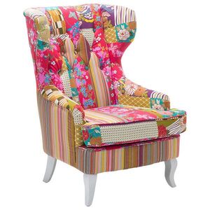 Beliani KŘESLO Patchwork vícebarevné/fuchsia Molde obraz