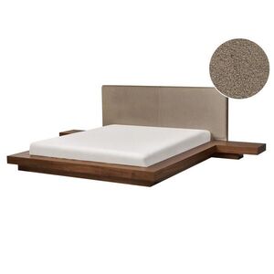 Beliani POSTEL s roštem 160/200 cm MDF deska Taupe Zen obraz