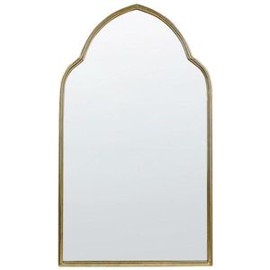 Beliani NÁSTĚNNÉ ZRCADLO Kov zlaté 54/100 cm Aconchi obraz