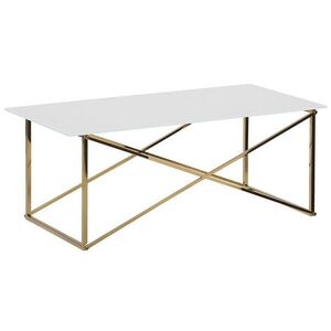 Beliani KONFERENČNÍ STOLEK bílý/zlatý obdélníkový 100/50 cm Emporia obraz