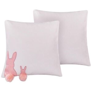 Beliani DEKORATIVNÍ POLŠTÁŘ sada 2 ks Bílý 45/45 cm Phlox obraz