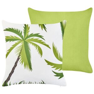 Beliani ZAHRADNÍ polštář sada 2 ks Zelený 45/7 cm Seaside obraz