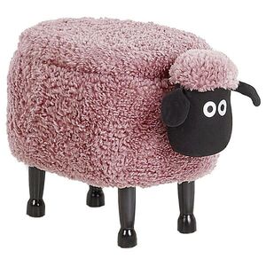 Beliani STOLIČKA VE TVARU ZVÍŘÁTKA Růžová Sheep 35/55/40 cm obraz