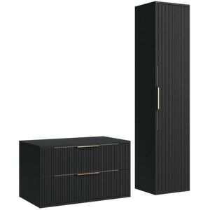 Badplaats KOUPELNOVÁ SESTAVA Rimini 2 díly matná černá - 80 x 46 x 46 cm obraz