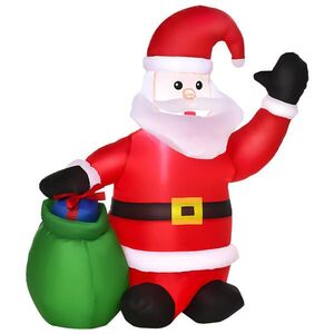 HOMCOM HOMCOM Nafukovací Santa Claus Sněhulák Vánoční dekorace s LED osvětlením obraz