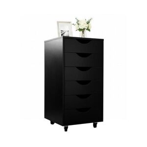 Relaxdays KONTEJNER Černý pojízdný 6 zásuvek MDF 78 cm obraz