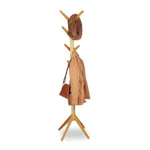 Relaxdays VĚŠÁK Přírodní bambus 8 háčků obraz