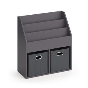 Vicco DĚTSKÁ POLIČKA Luigi Šedá 72 x 79 cm se 2 skládacími boxy opt.1 obraz