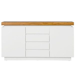 Livetastic ŠIROKÁ KOMODA, bílá, barvy dubu, 150/80/40 cm obraz