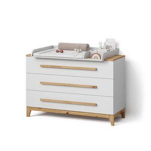 Livinity® KOMODOVÝ PŘEBALOVACÍ STŮL Mailo Bílá/Artisan XL se 3 zásuvkami obraz