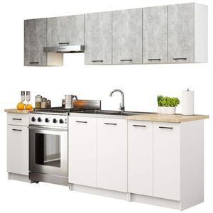 RAUMHIRSCH FURNITURE KUCHYŇSKÝ BLOK Beton, bílá 203/240/46 obraz