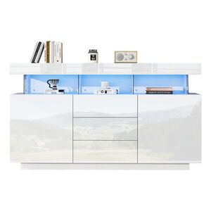Urban Meuble SIDEBOARD s LED bílý 140/35/80 CM obraz