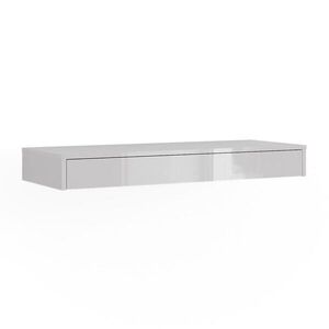 Vicco STĚNOVÁ POLICE Sherry Bílá vysoký lesk 100 x 12 cm se zásuvkou obraz