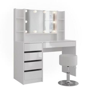 Vicco TOALETNÍ STOLEK Sherry Bílá/bílý vysoký lesk 119.8 cm 5 dílů obraz
