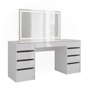 Vicco TOALETNÍ STOLEK Sherry Bílá/bílý vysoký lesk 158.2 cm s LED zrcadlem obraz