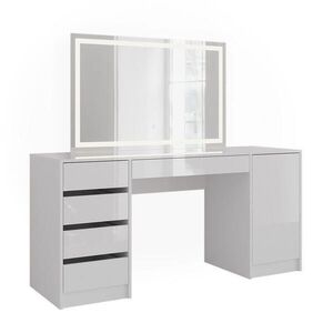 Vicco TOALETNÍ STOLEK Sherry Bílá/bílý vysoký lesk 158.2 cm s LED zrcadlem obraz