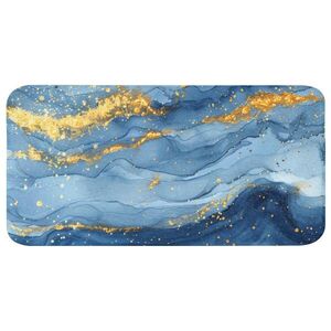 OnlyWow KOUPELNOVÁ PŘEDLOŽKA Akvarel - modrá - umění - zlatá - luxusní - moderní 120x60 cm obraz