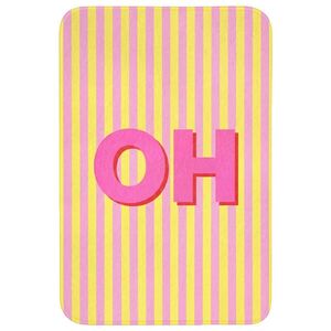 OnlyWow KOUPELNOVÁ PŘEDLOŽKA Text - Pruhy - Růžová 60x90 cm obraz