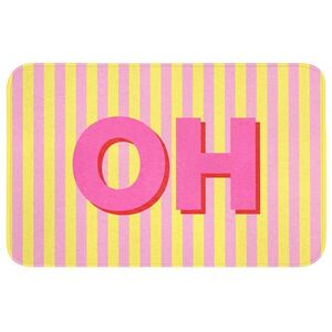 OnlyWow KOUPELNOVÁ PŘEDLOŽKA Text - Pruhy - Růžová 80x50 cm obraz