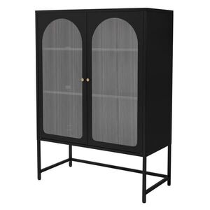 ML-DESIGN VITRÍNA 85 x 120 x 40 cm, černá, z oceli obraz