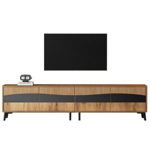 OKWISH TV stolek 180/40/50 cm přírodní z dřevotřísky se 4 skříňkami pro 75palcový televizor obraz