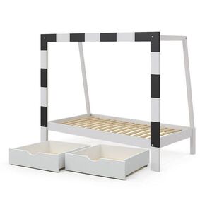 VitaliSpa DĚTSKÁ POSTEL Football goal Bílá 80x160 cm se zásuvkou obraz