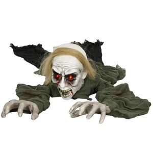 HOMCOM HALLOWEENSKÁ DEKORACE Zombie Nemrtvý halloweenský zombie se svítícíma očima obraz